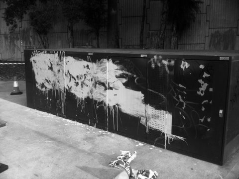 Graffiti of bike lockers